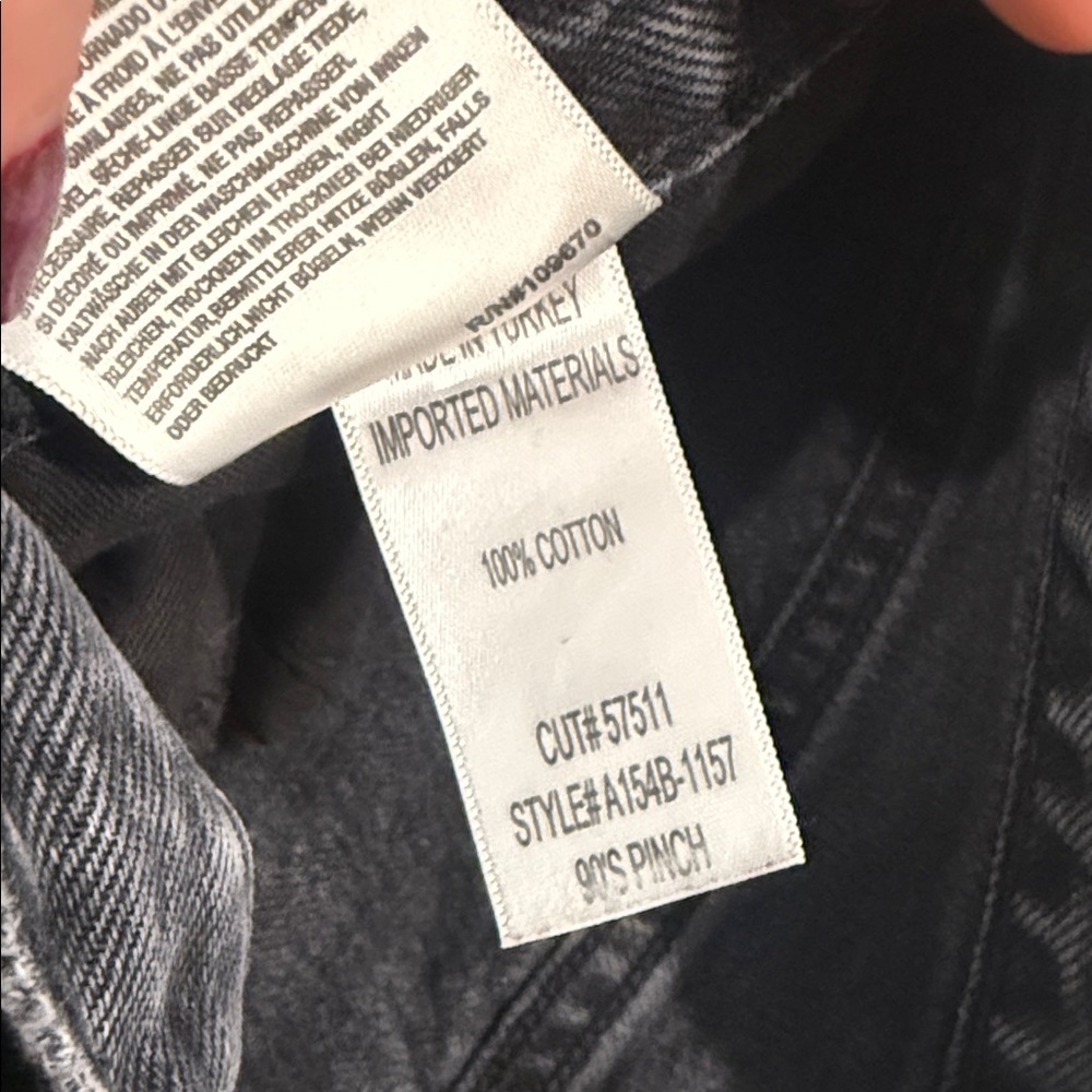 Agolde 90s Pinch Distressed  Black Straight Jeans - Picture 3 of 4